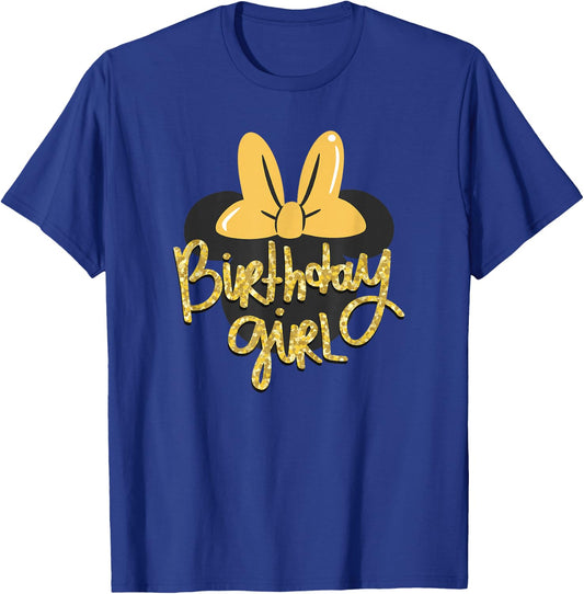 Disney Minnie Mouse Birthday Girl Gold Colorpop Small T-Shirt - T-Shirt | Royal