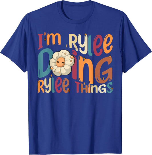 I'm Rylee Doing Rylee Things Funny Groovy Retro Rylee T-Shirt - T-Shirt | Royal