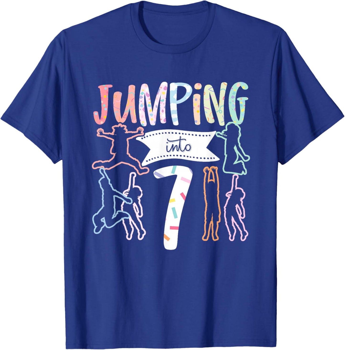 7th Birthday Jumping Into 7 Years T-Shirt - T-Shirt | Royal