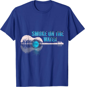 Guitar Lake Shadow Love Guitar Smoke on Water Guitar T-Shirt - T-Shirt | Royal