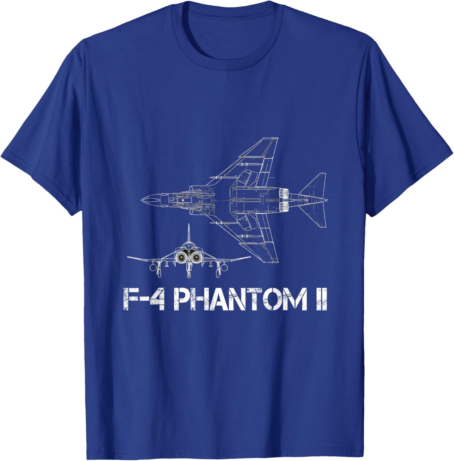 McDonnell Douglas F-4 Phantom II Blueprint Aircraft T-Shirt - T-Shirt | Royal