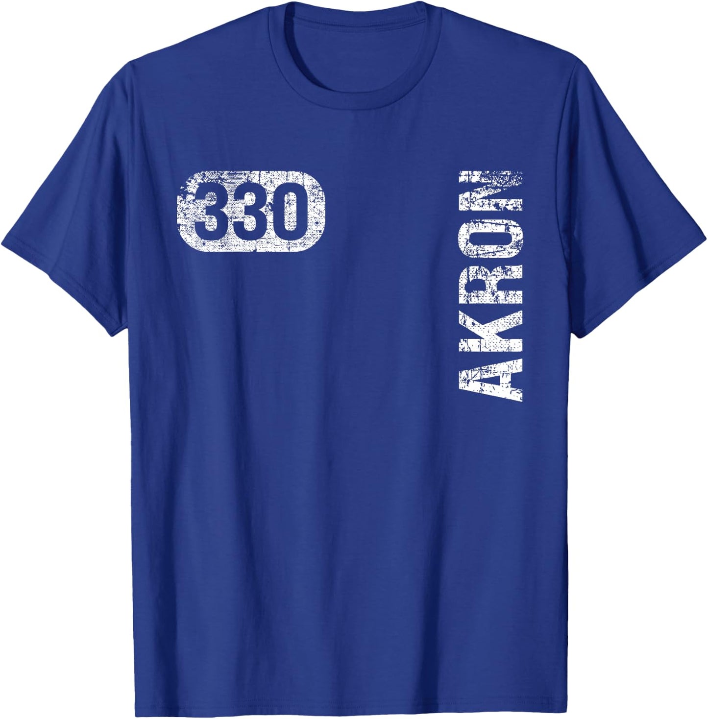 Akron Ohio 330 Area Code Vintage Retro T-Shirt - T-Shirt | Royal