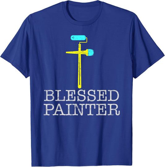 Blessed House Painter and Decorator Christian Painting Dad T-Shirt - T-Shirt | Royal