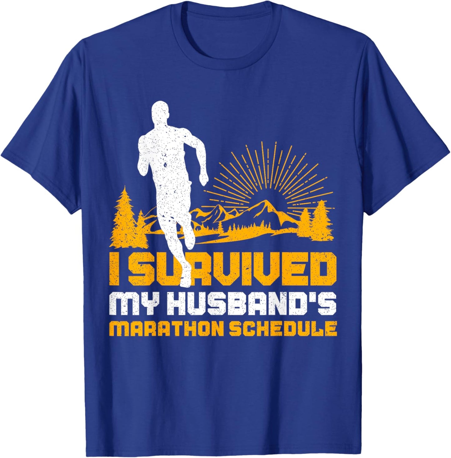 Wife Of Marathon Runner Funny Running Run Athlete Gag Outfit T-Shirt - T-Shirt | Royal