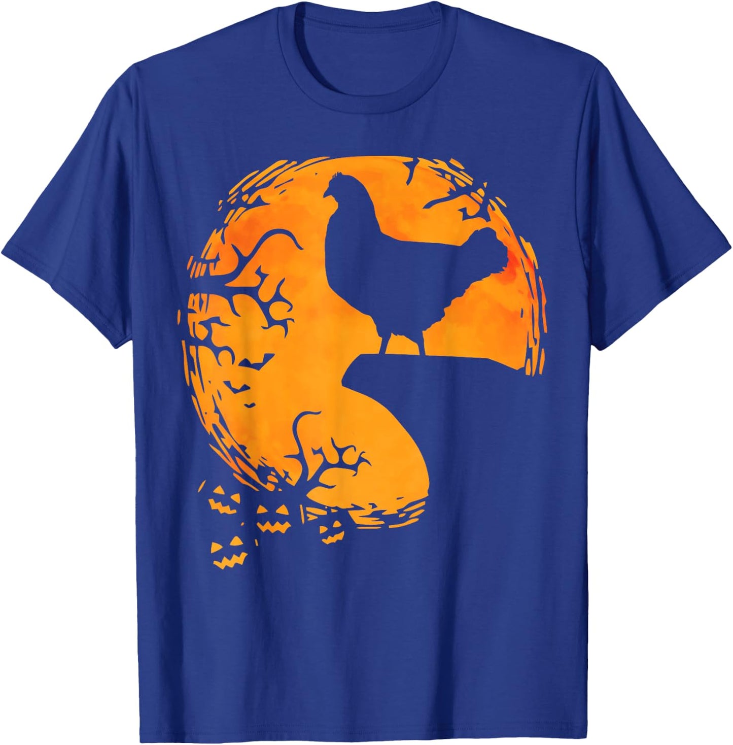 Funny Chicken Halloween Moon Silhouette Spooky Chicken Lover T-Shirt - T-Shirt | Royal