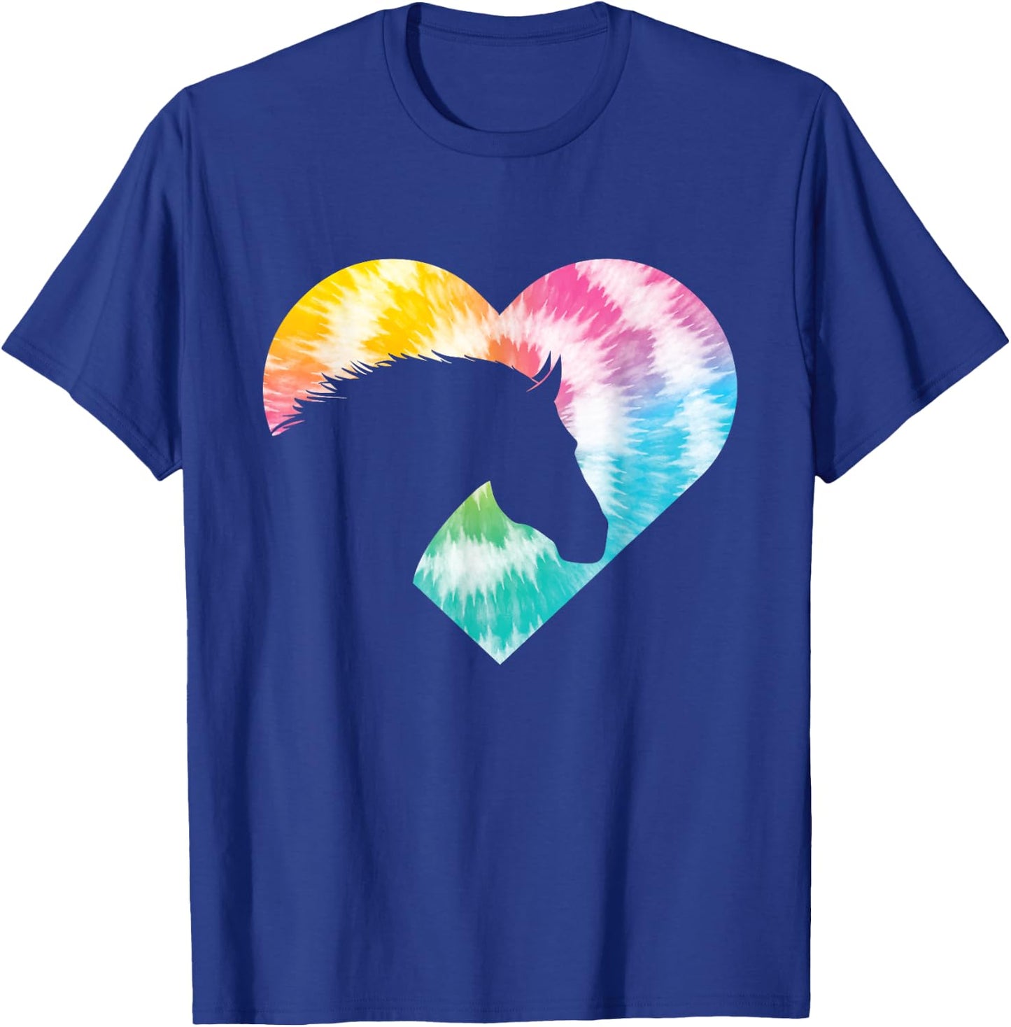 Tie Dye Horse Heart Shaped - Animal Lover Horseback Rider T-Shirt - T-Shirt | Royal