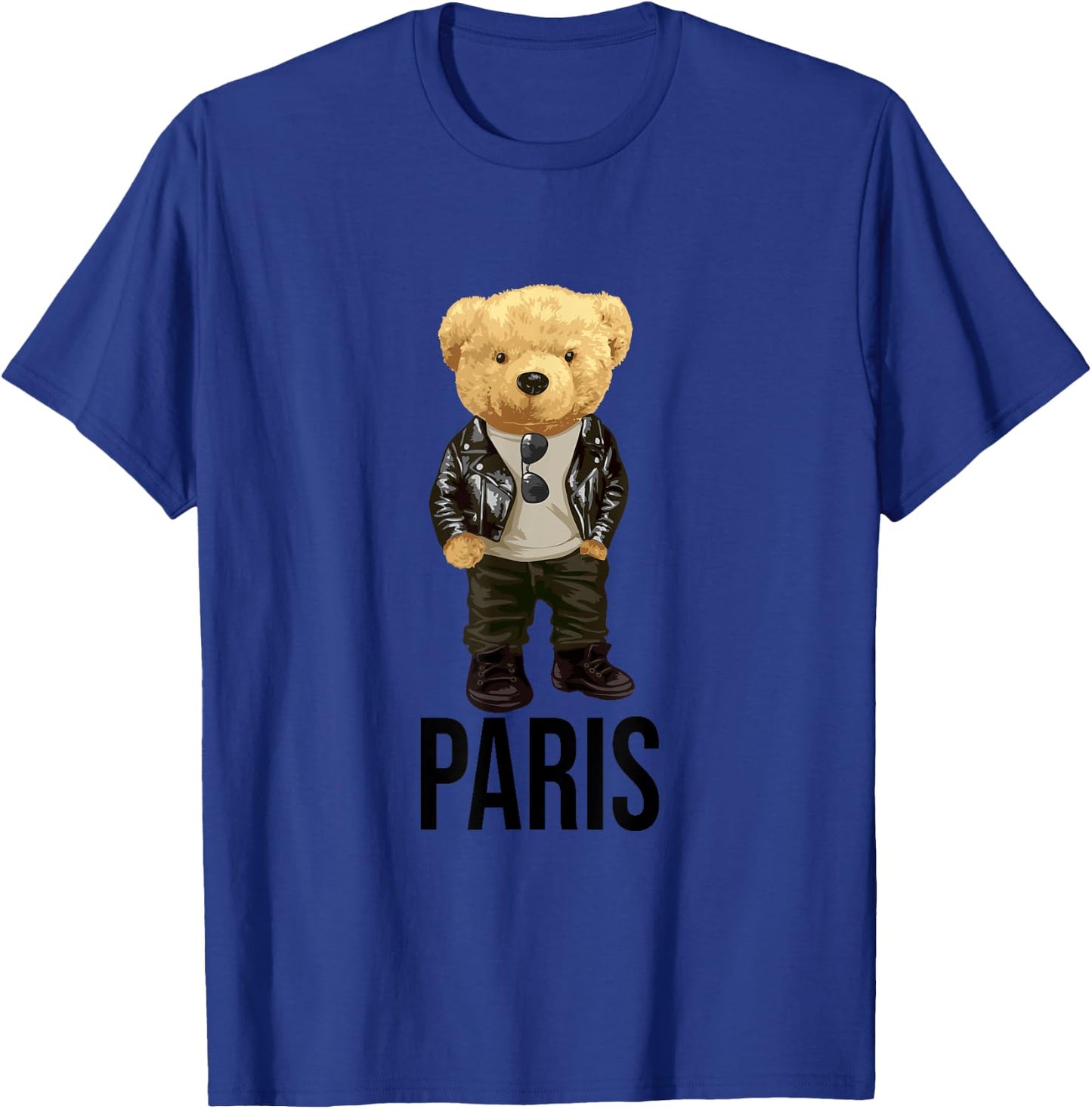 Cool Teddy Bear in Paris France Illustration Graphic Designs T-Shirt - T-Shirt | Royal