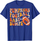 Pumpkins Football Baby Bumps Pregnancy Announcement Fall T-Shirt - T-Shirt | Royal