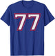 Red Number 77 Sports Player Jersey Fun Game Winner #77 Lucky T-Shirt - T-Shirt | Royal