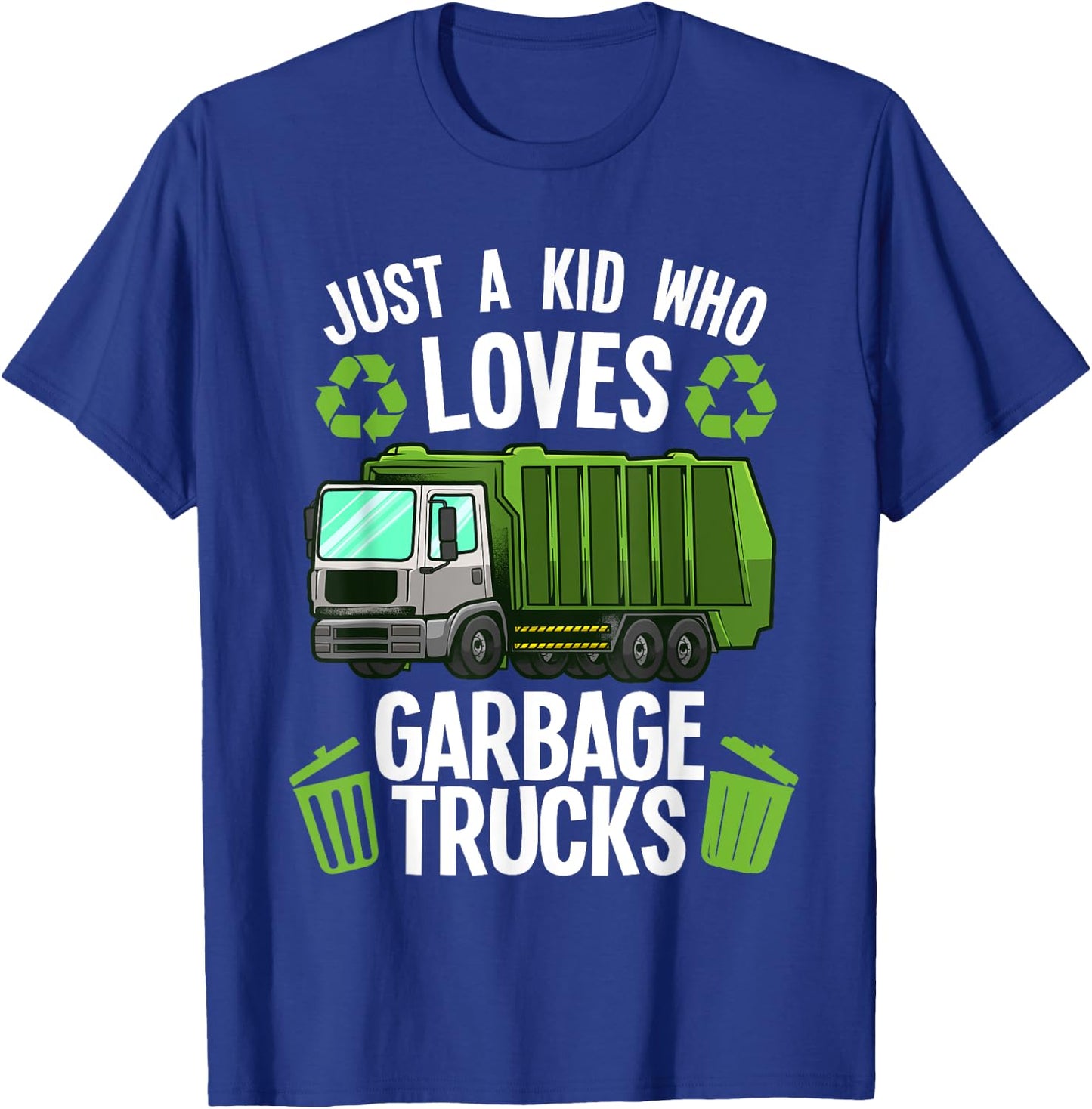 Funny Garbage Truck Art Boys Girls Kids Toddler Trash Truck T-Shirt - T-Shirt | Royal
