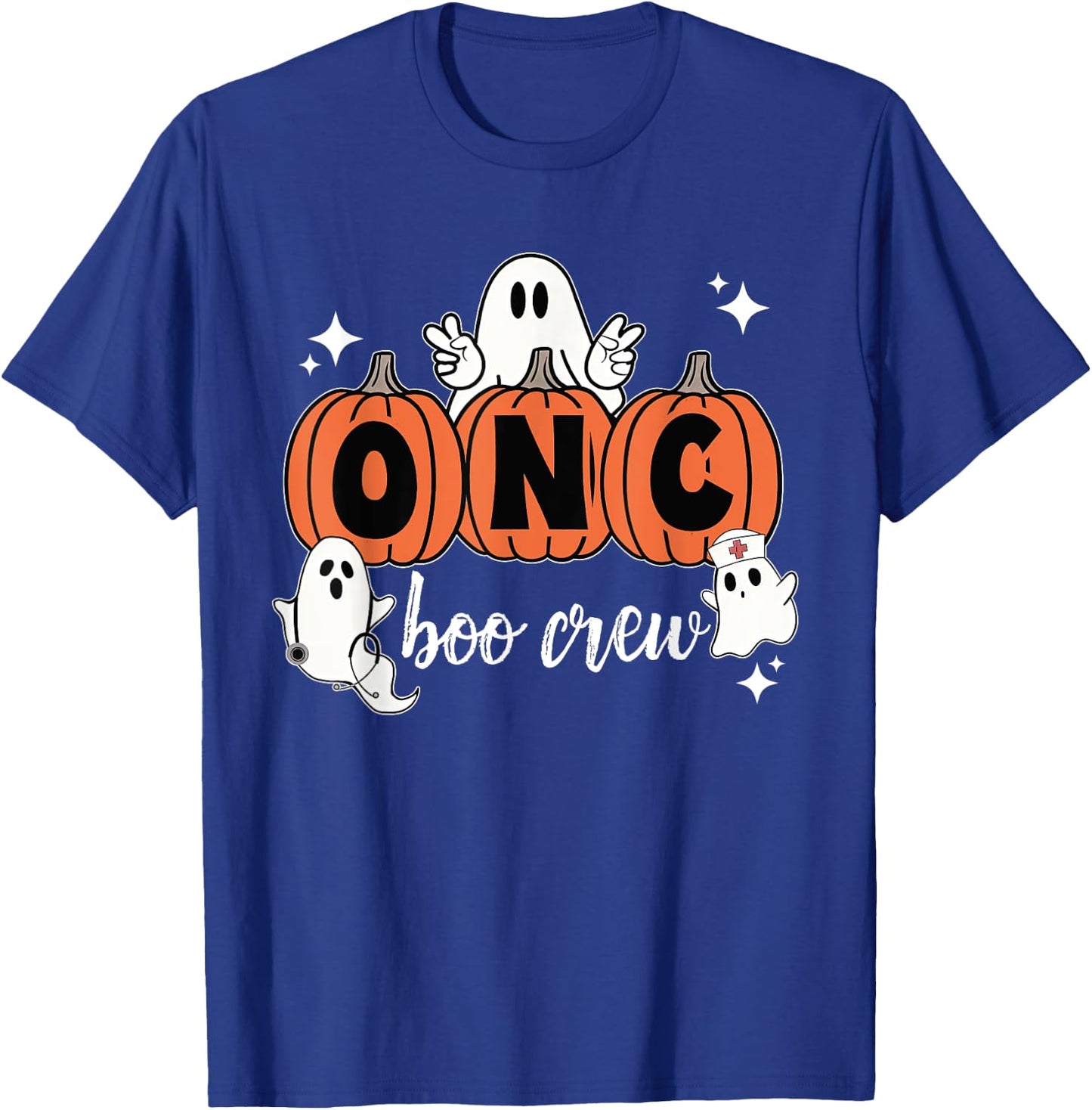 Halloween Oncology ONC Boo Crew Pumpkin Ghost One Spooky ONC T-Shirt - T-Shirt | Royal