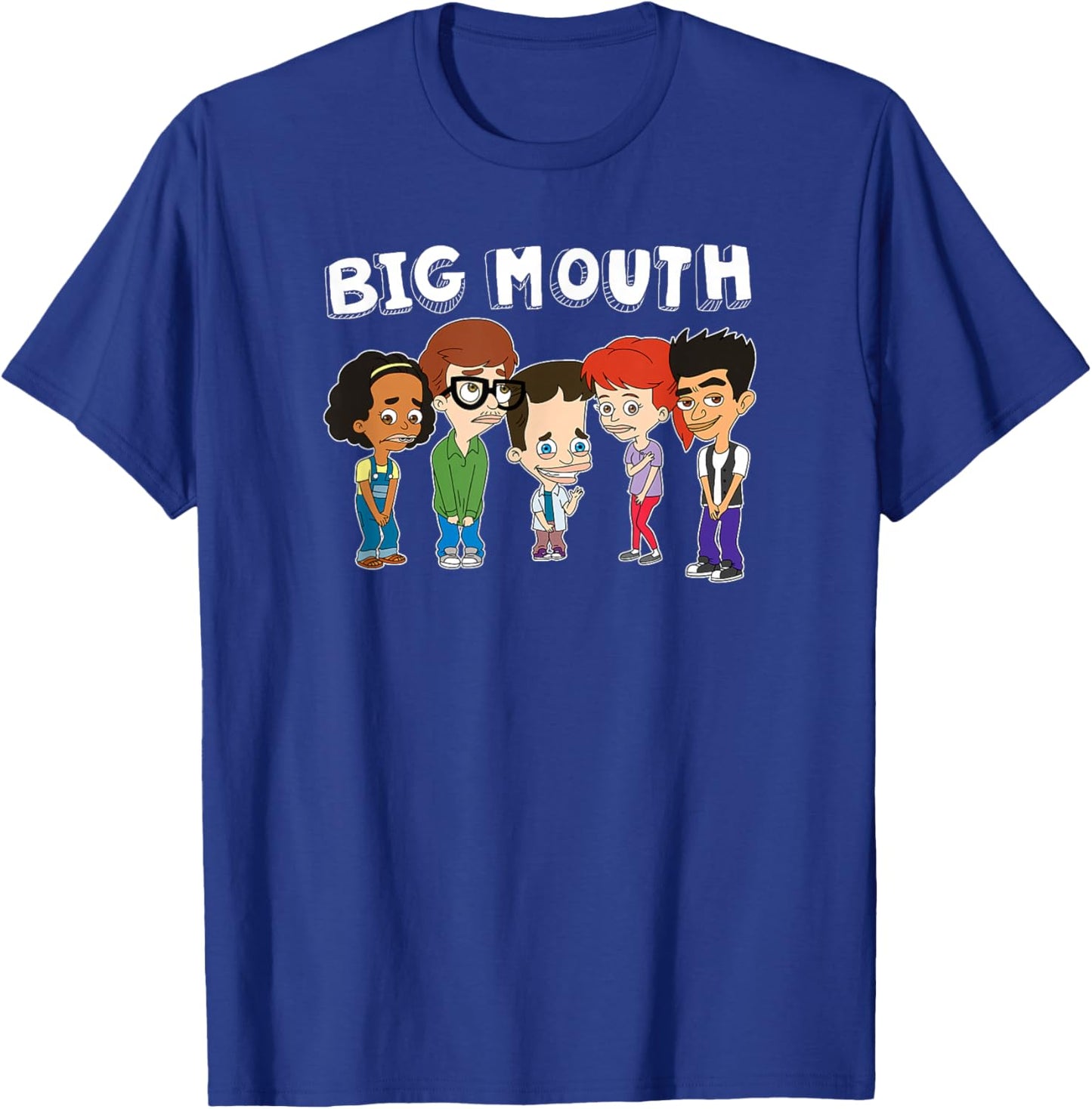 Big Mouth Main Characters Awkward Group Shot Big Logo T-Shirt - T-Shirt | Royal