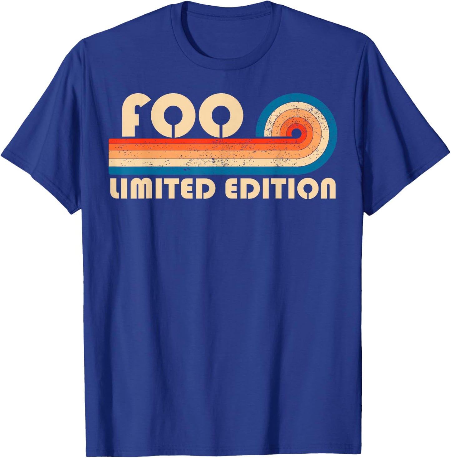 Foo Surname Retro Vintage 80s 90s Birthday Reunion T-Shirt - T-Shirt | Royal