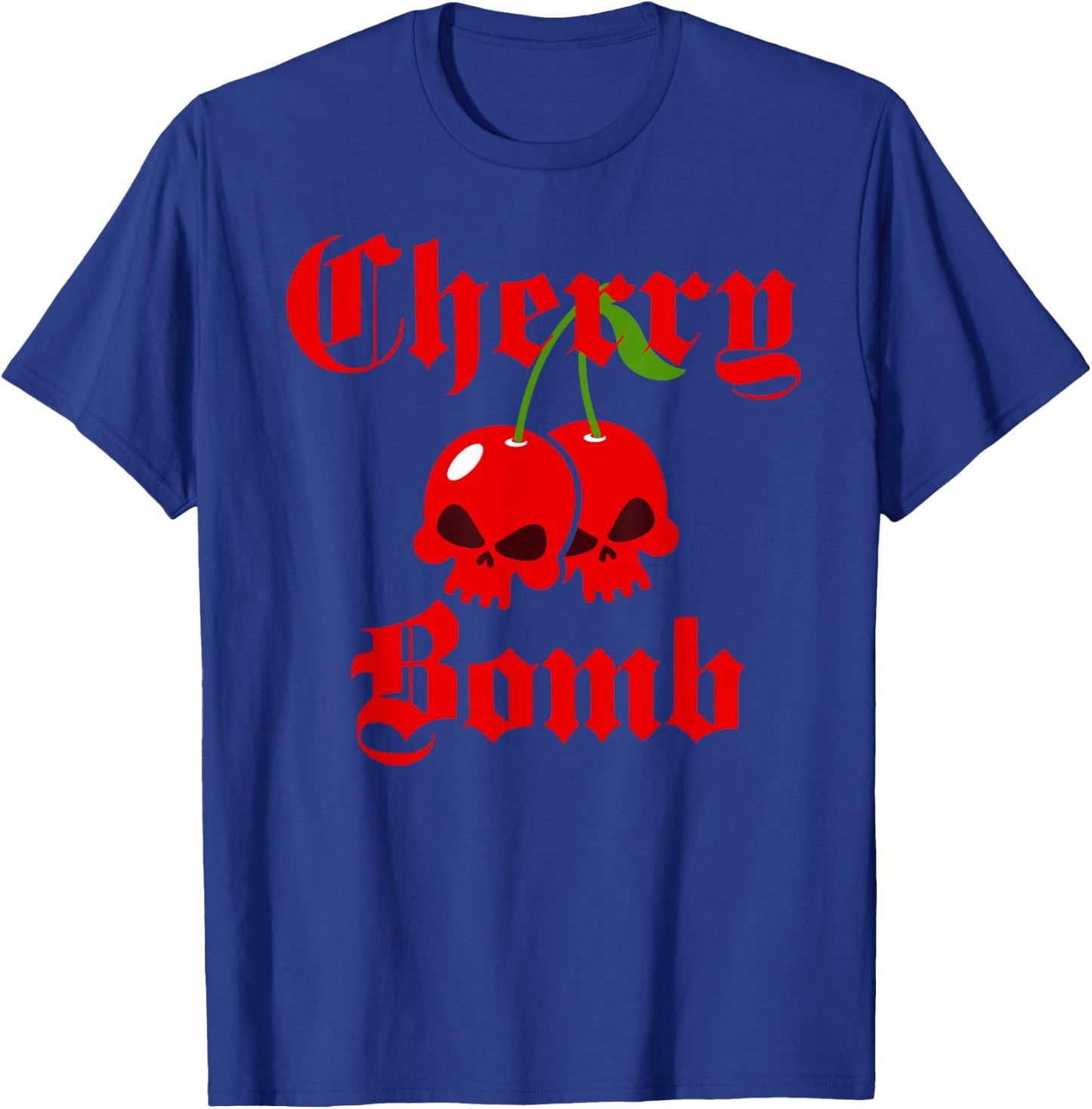 Old English Cherry Bomb Skulls T-Shirt - T-Shirt | Royal