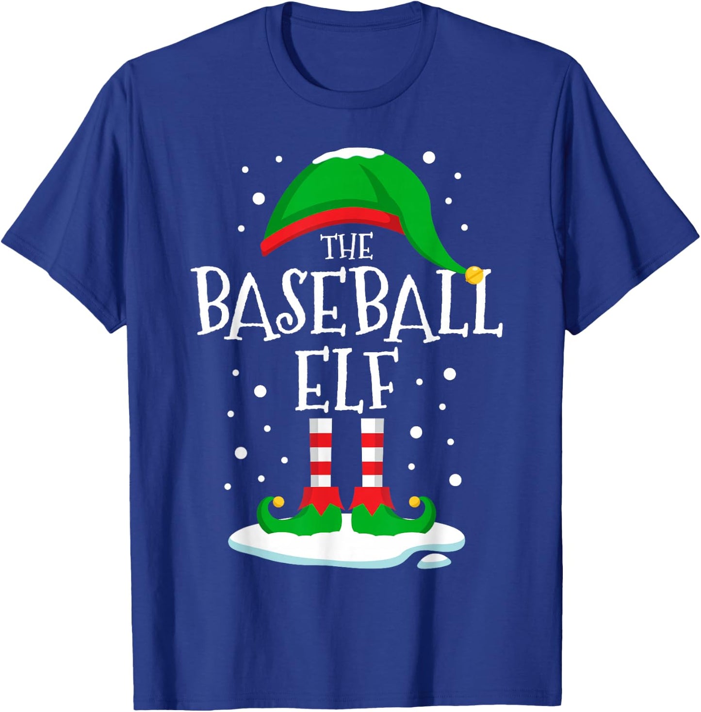 The Baseball Elf Christmas Family Matching Xmas Group Funny T-Shirt - T-Shirt | Royal