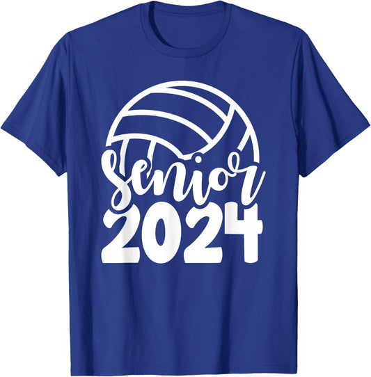 Volleyball Senior Class Of 2024 High School Senior For Girls T-Shirt - T-Shirt | Royal