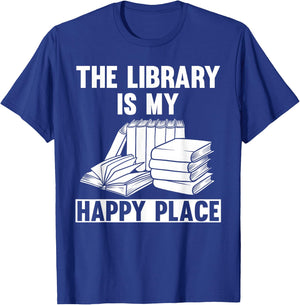 Cool Library Art Women Librarian Bookworm Book Lover T-Shirt - T-Shirt | Royal
