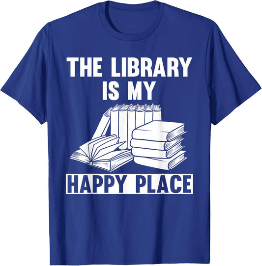 Cool Library Art Women Librarian Bookworm Book Lover T-Shirt - T-Shirt | Royal
