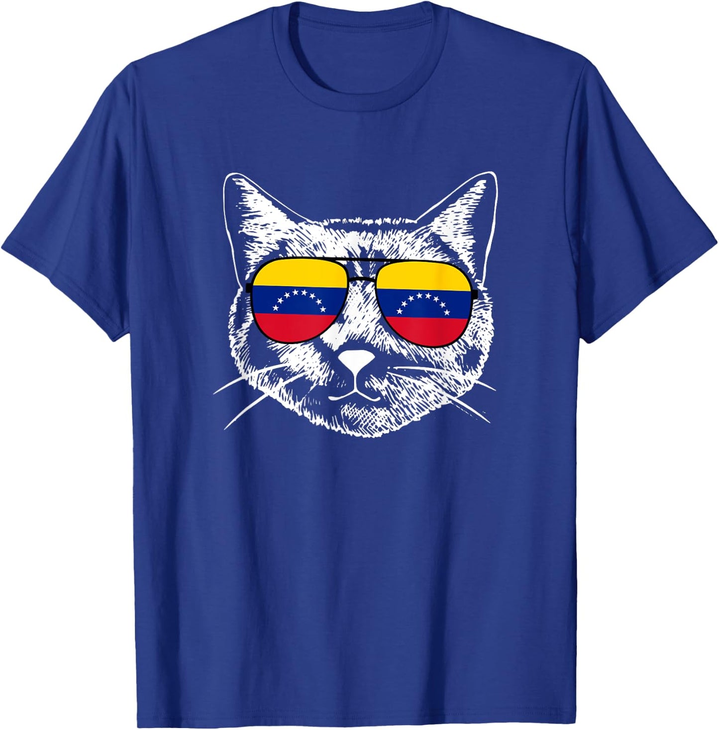 Funny Cat Lover Proud Venezuelan Venezuela Flag Pride Cat Women Kids T-Shirt - T-Shirt | Royal