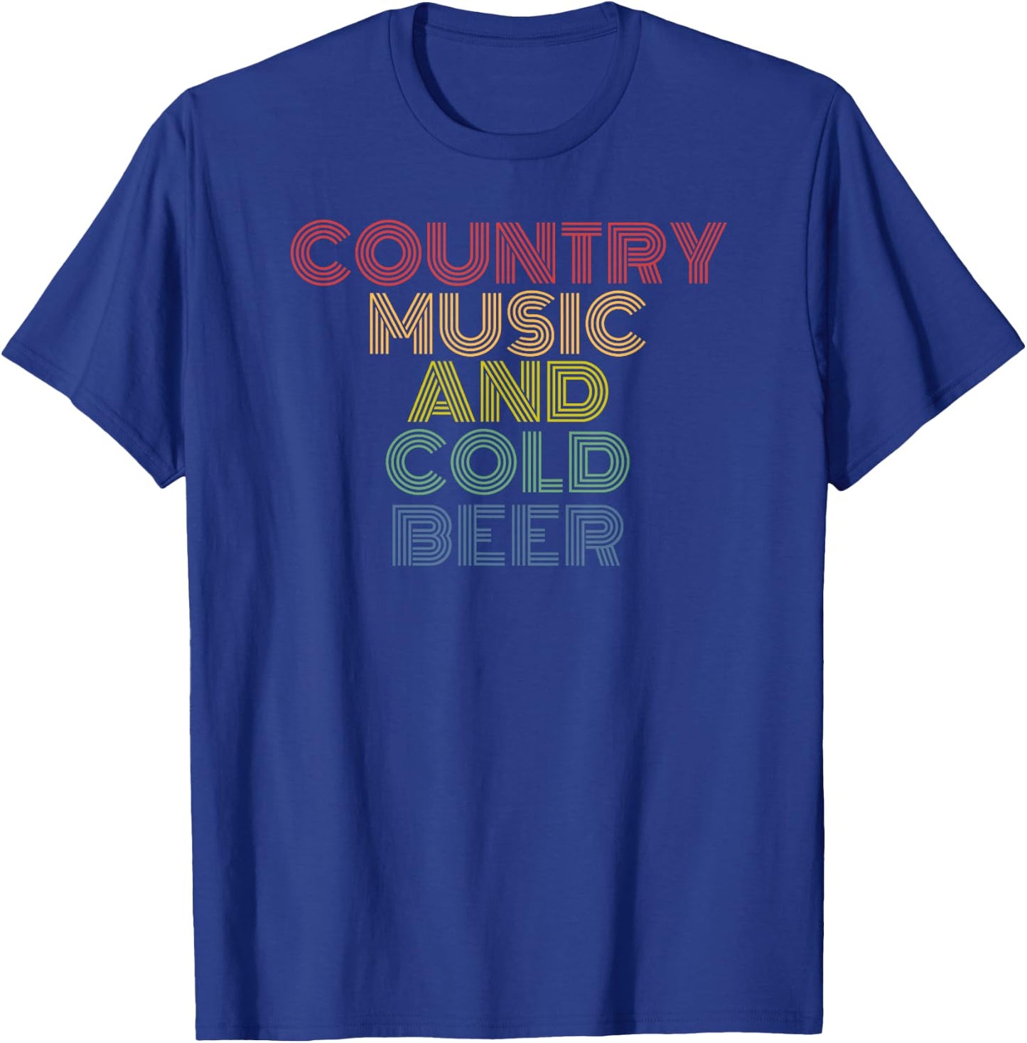 Country Music And Cold Beer retro 70s vintage T-Shirt - T-Shirt | Royal