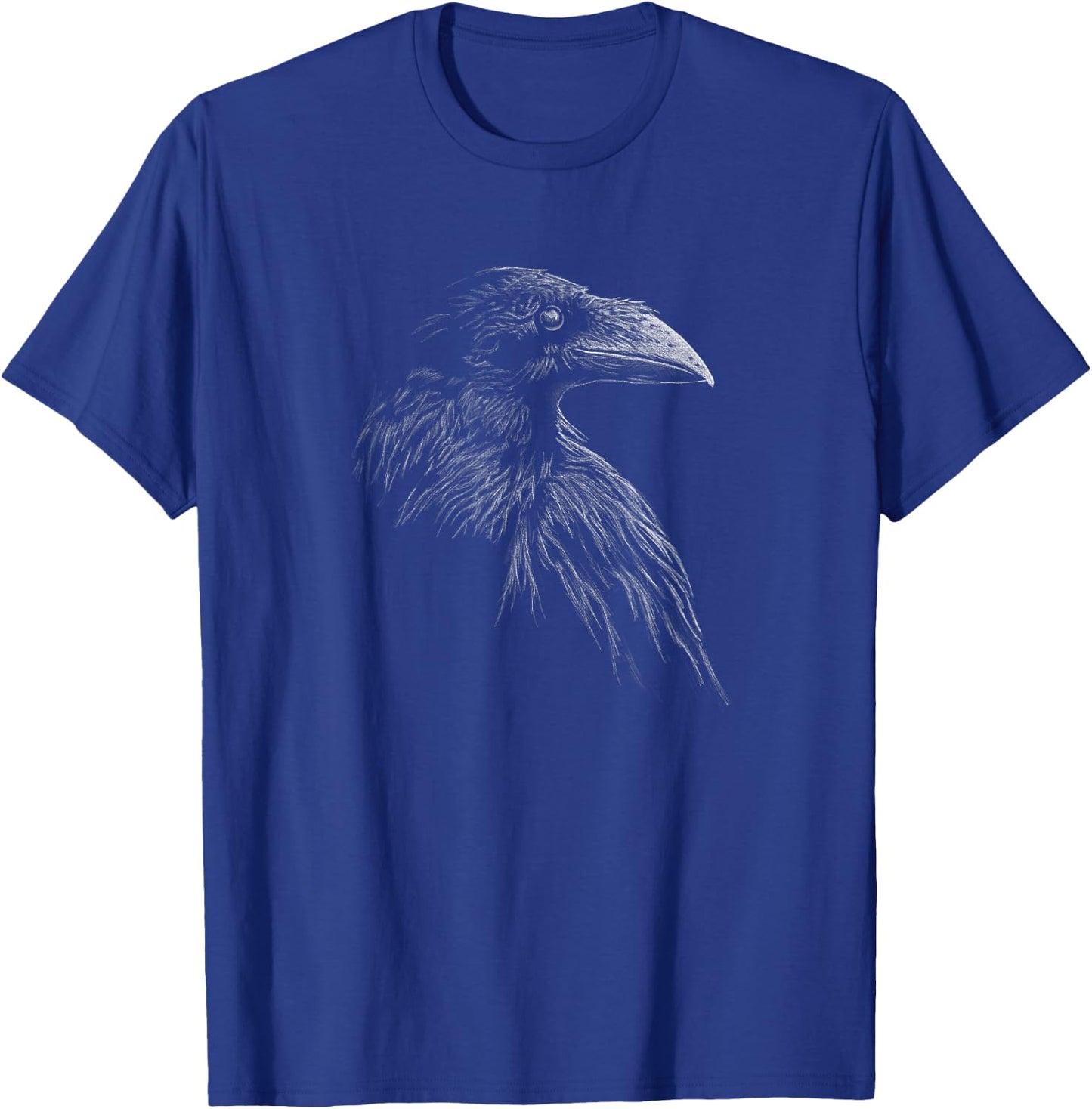 Mystical Black Raven Illustration Goth Viking Crow Artwork T-Shirt - T-Shirt | Royal