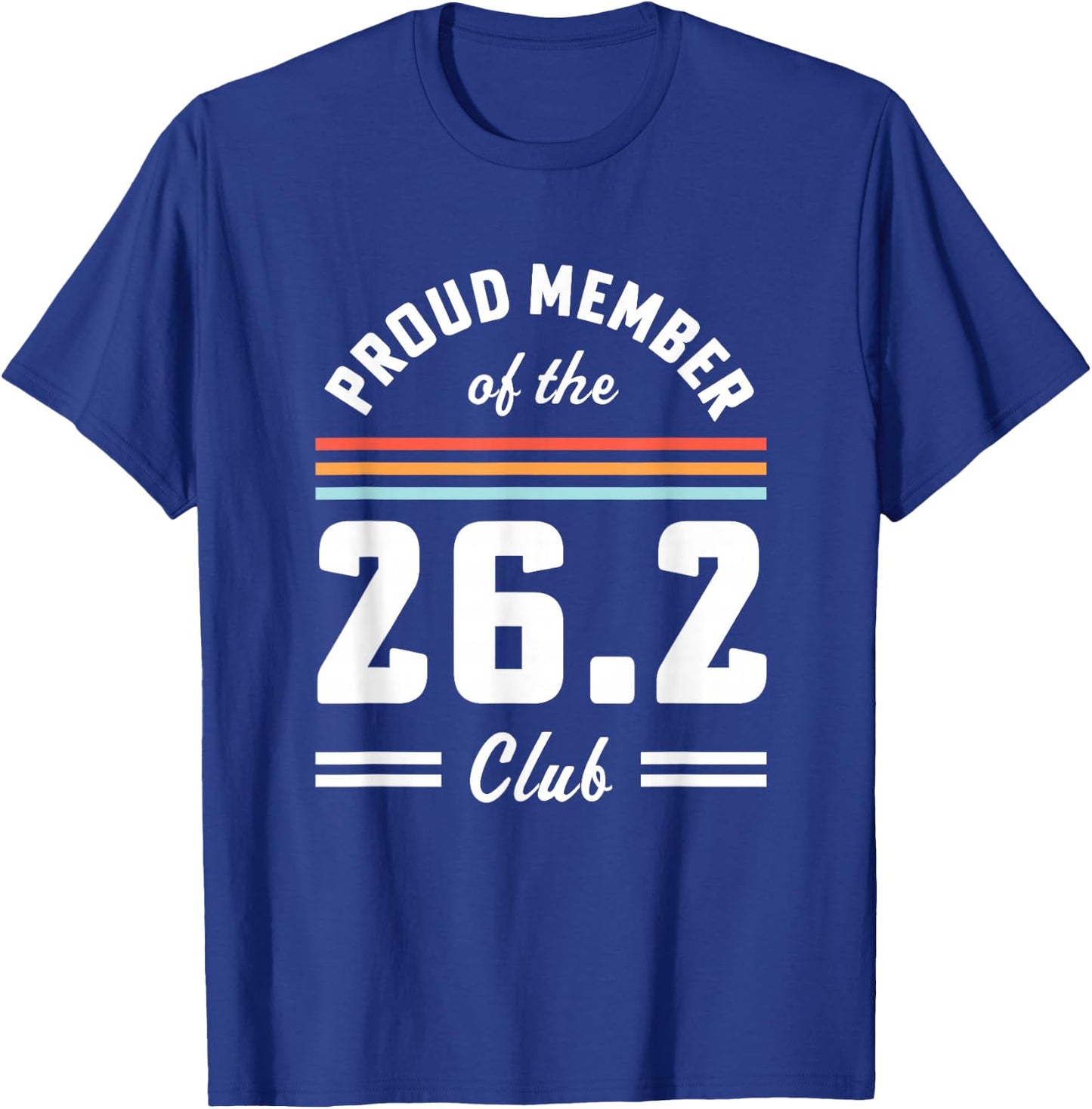 First Marathon 26.2 Club Marathoner Retro Runner T-Shirt - T-Shirt | Royal
