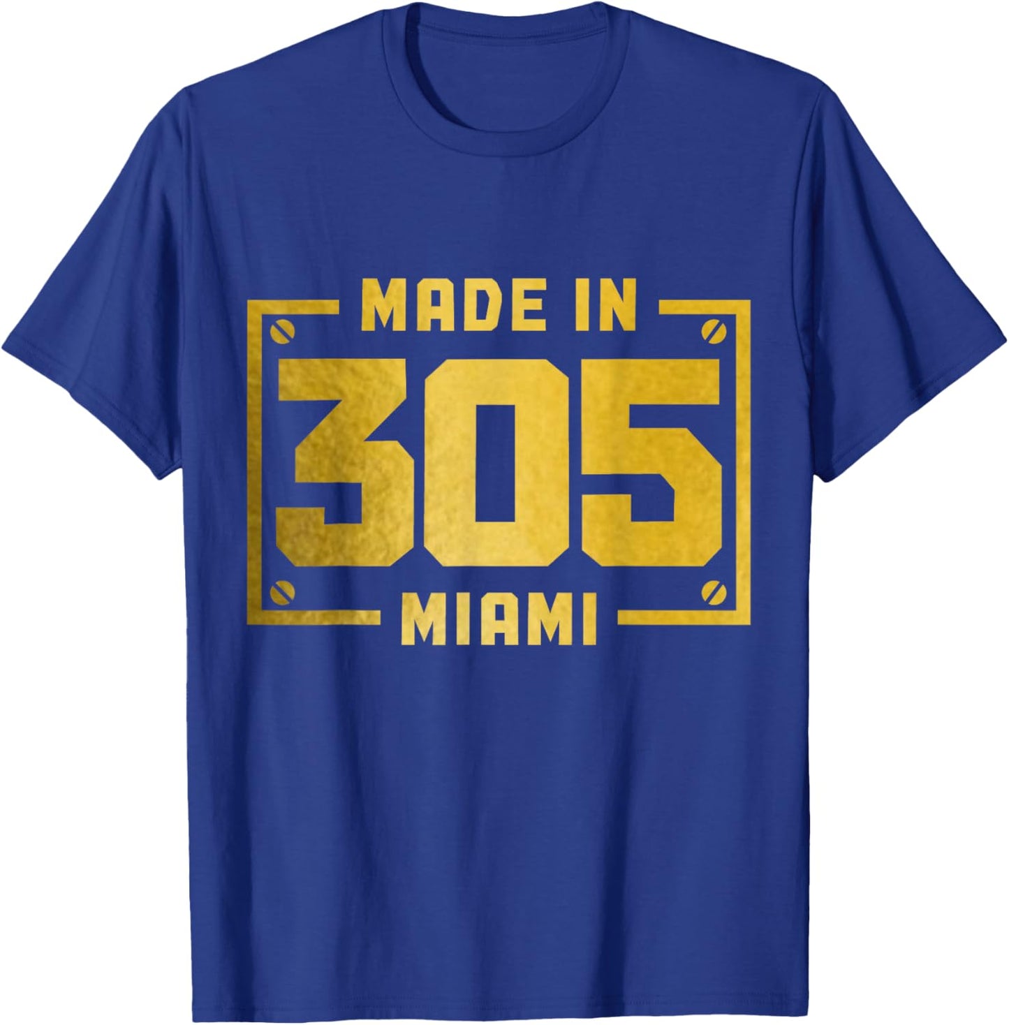 Miami Florida 305 Area Code Vintage FL Pride T-Shirt - T-Shirt | Royal