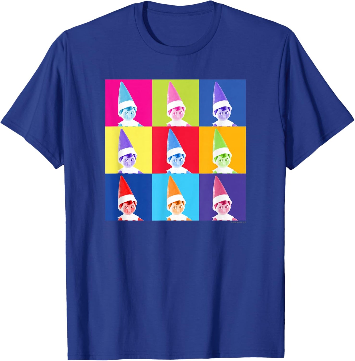 Elf on The Shelf Christmas Pop Color Elf Portrait Squares T-Shirt - T-Shirt | Royal