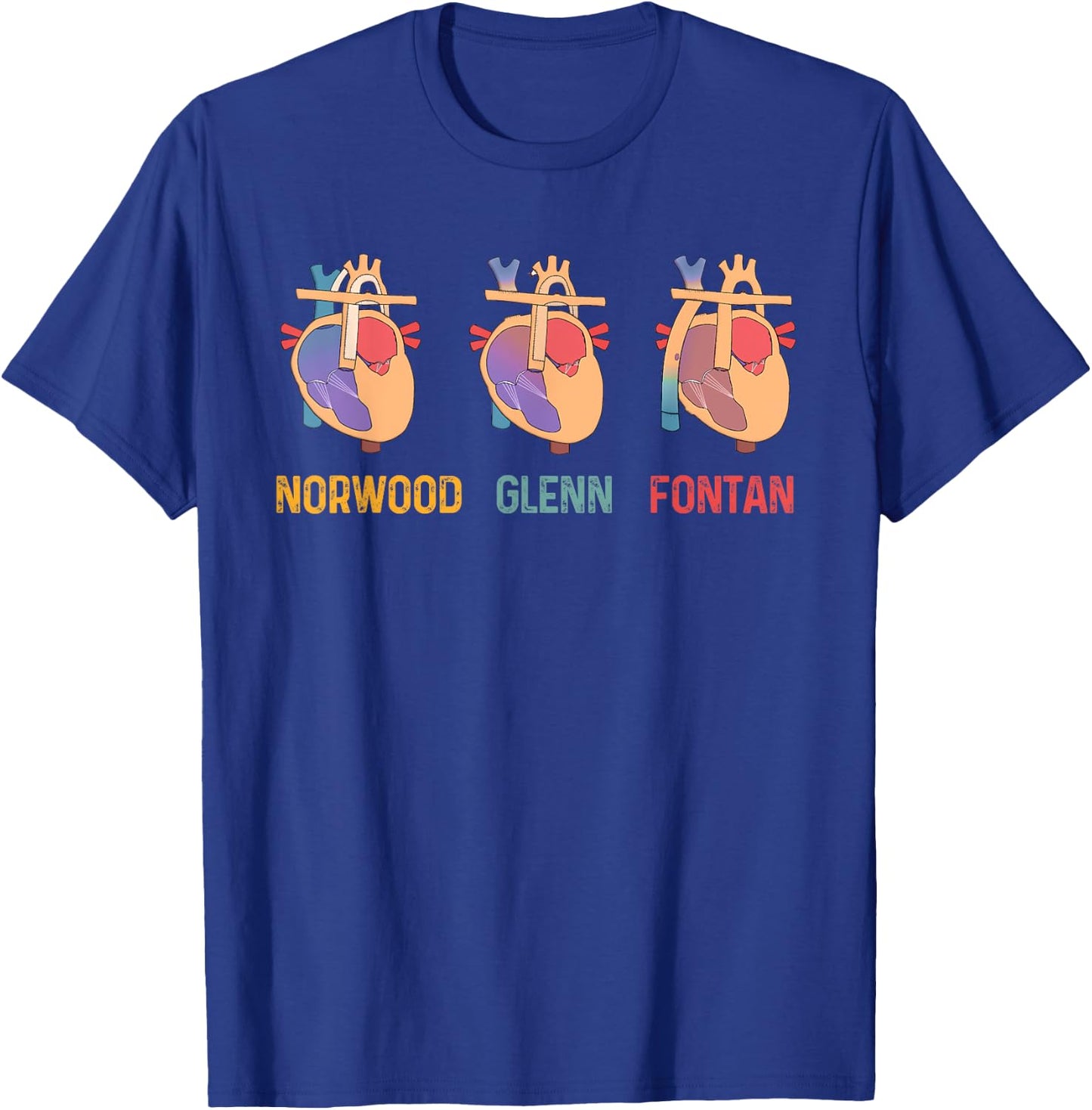 Cardiac Cardiology Cardiologist CVICU Norwood Glenn Fontan T-Shirt - T-Shirt | Royal