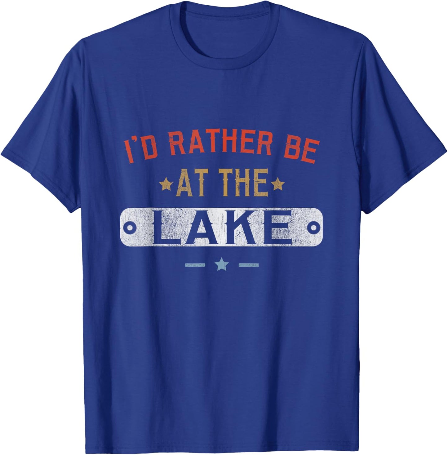 I'd Rather Be At The Lake Retro Vintage Men Women T-Shirt - T-Shirt | Royal
