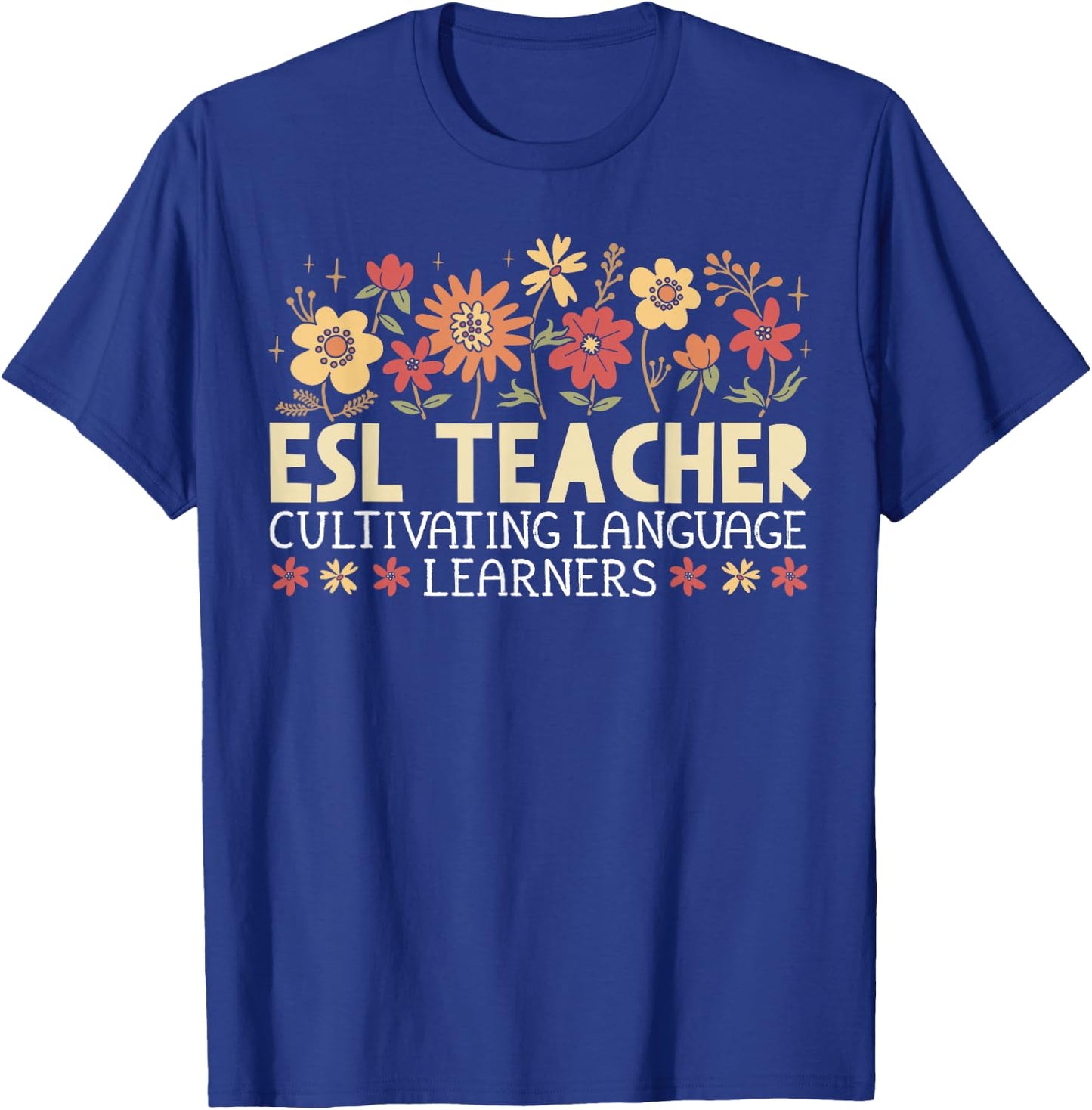 ESL Teacher English Second Language Virtual Online Class T-Shirt - T-Shirt | Royal