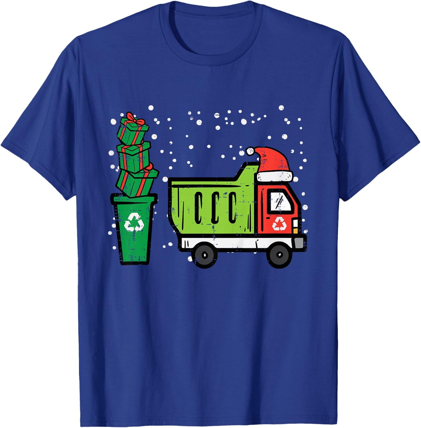 Kids Christmas Dump Recycling Truck Xmas Boys Kids Toddler Youth T-Shirt - T-Shirt | Royal