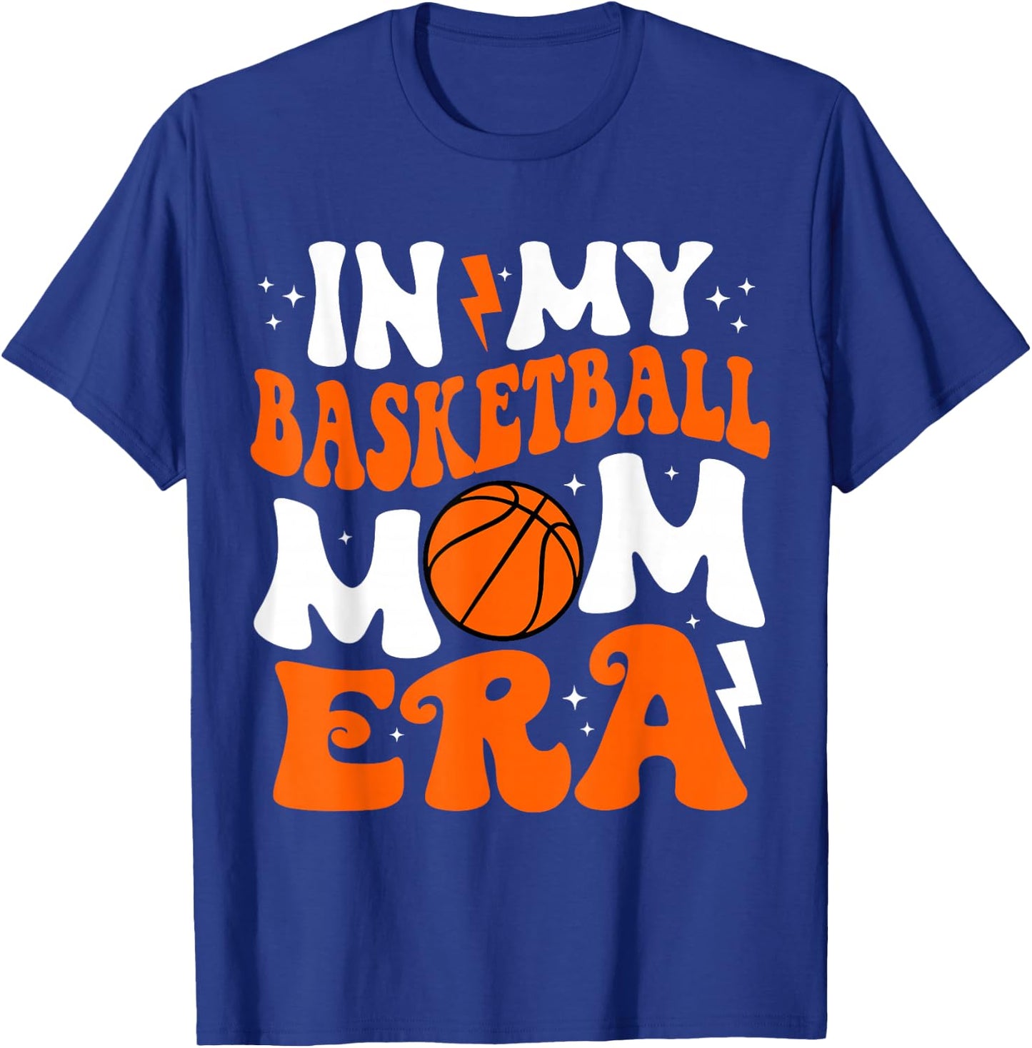 In My Basketball Mom Era Cute Groovy Basketball T-Shirt - T-Shirt | Royal