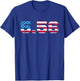 5.56 Rifle Cartridge USA Flag Military & Hunter Enthusiast T-Shirt - T-Shirt | Royal