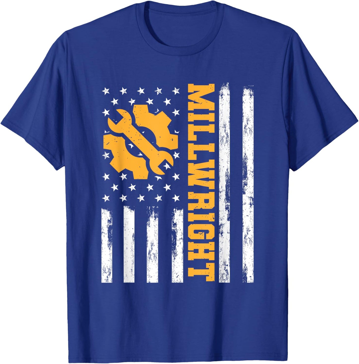 Milwright American Flag Funny USA Patriotic Mill Machinery Women Men T-Shirt - T-Shirt | Royal