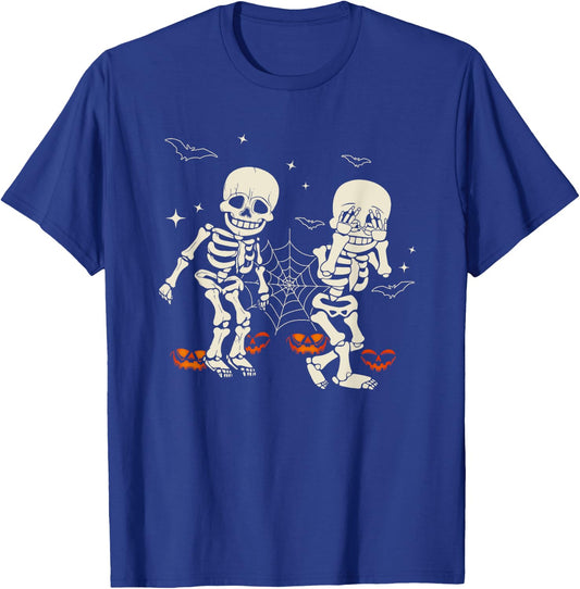 Funny Skeleton Kids Griddy-Dance Halloween Trick or Treat T-Shirt - T-Shirt | Royal