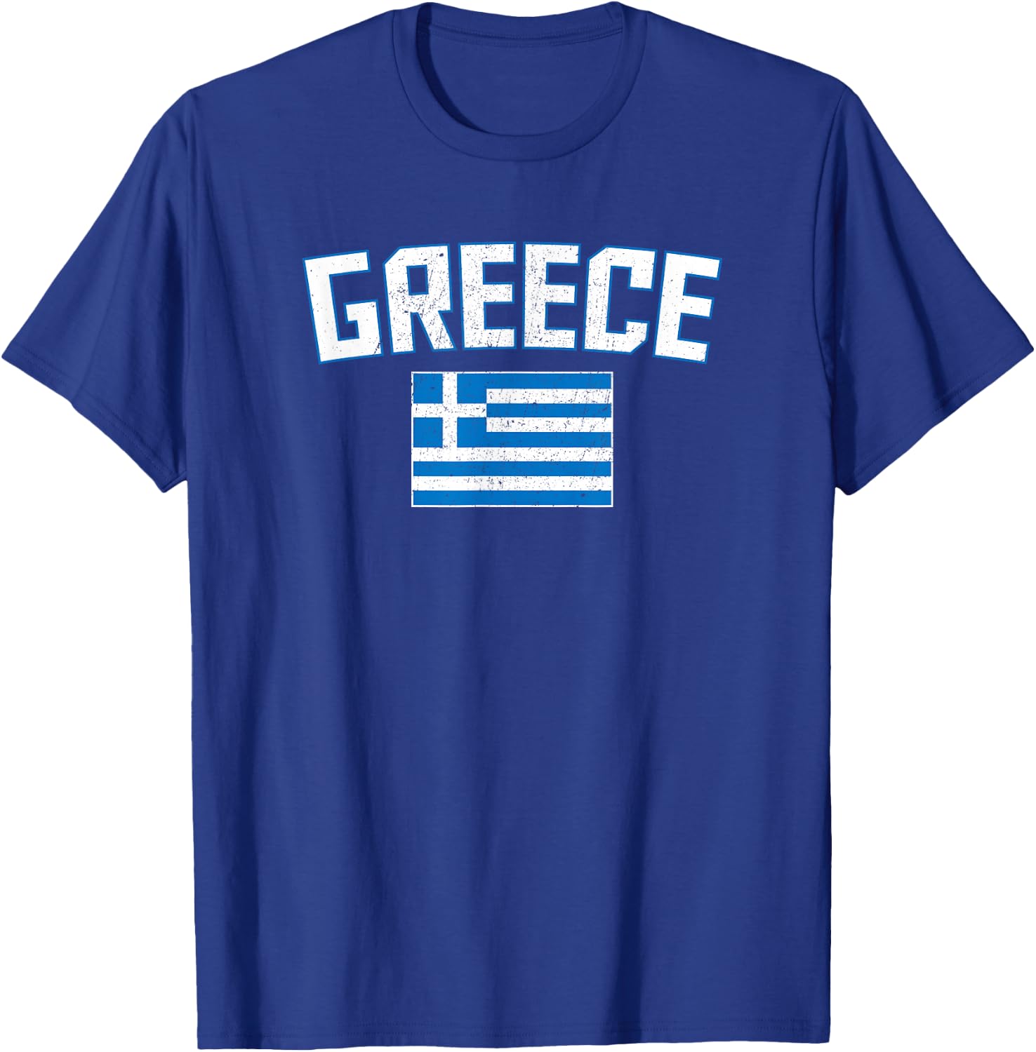 Vintage Distressed Greece Flag Greek Pride T-Shirt - T-Shirt | Royal