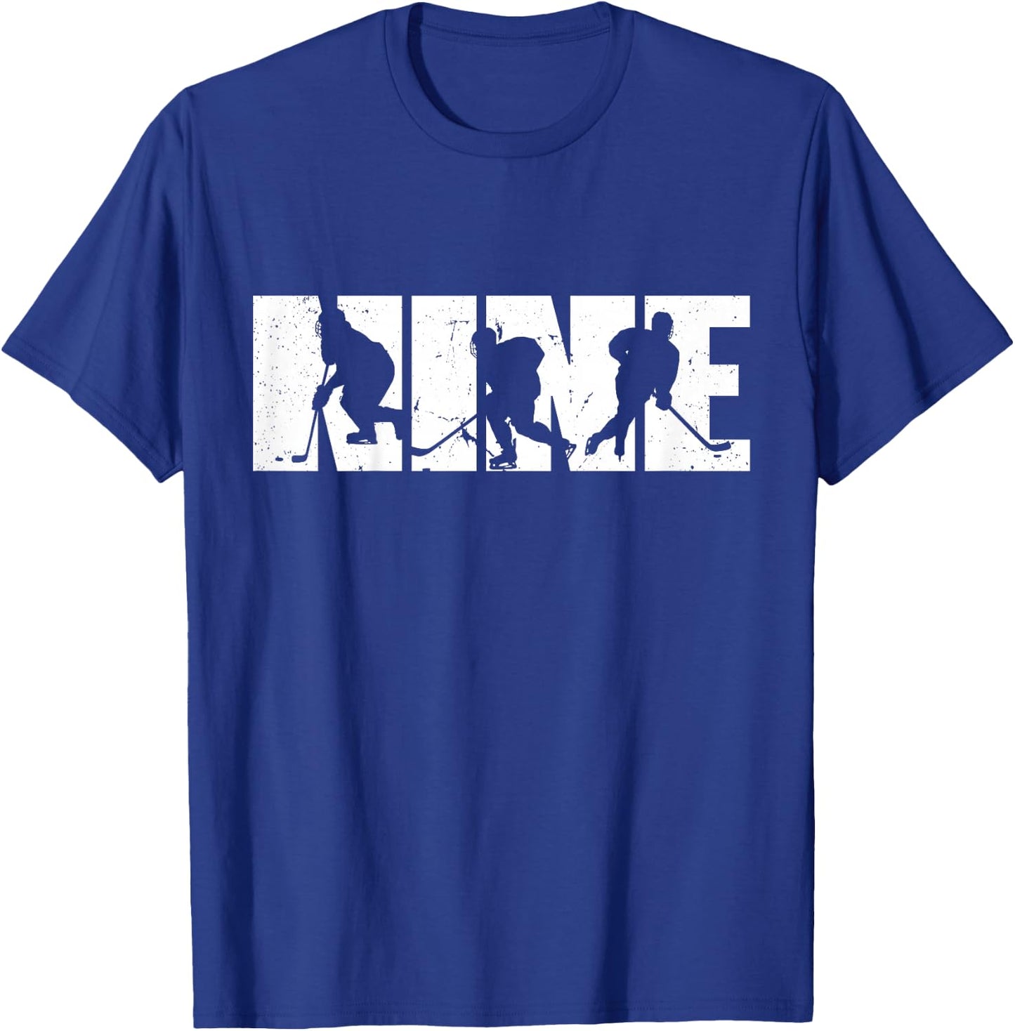 9th Birthday Retro Ice Hockey 9 Years Old Boy Girl T-Shirt - T-Shirt | Royal