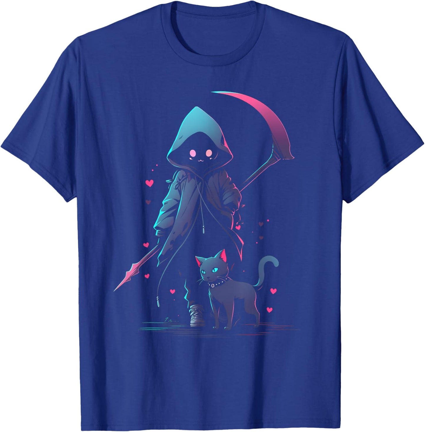 Kawaii Creepy Cute Cat Grim Reaper | Pastel Goth Gothic Women T-Shirt - T-Shirt | Royal