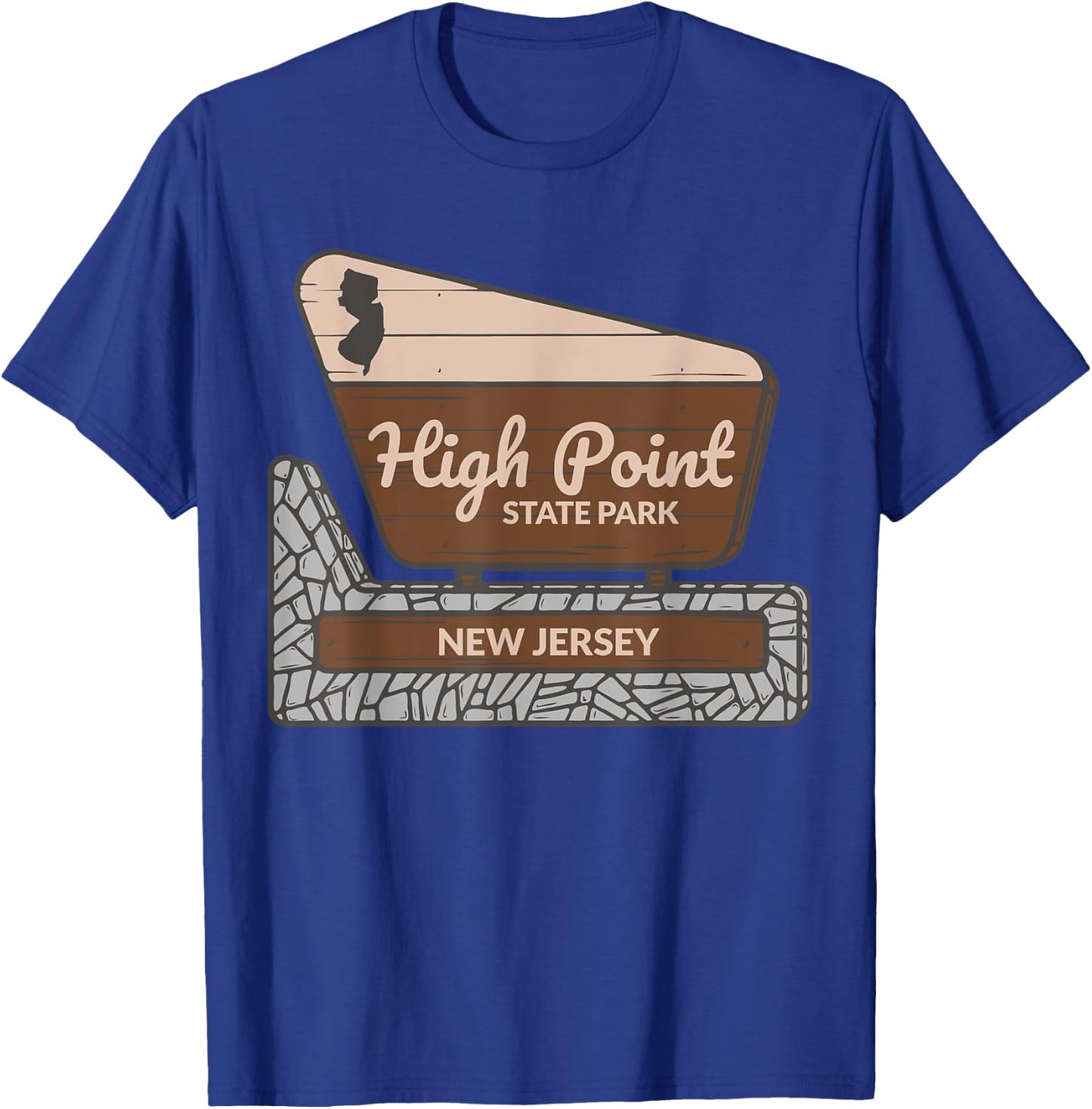 High Point State Park New Jersey Welcome Sign Souvenir T-Shirt - T-Shirt | Royal