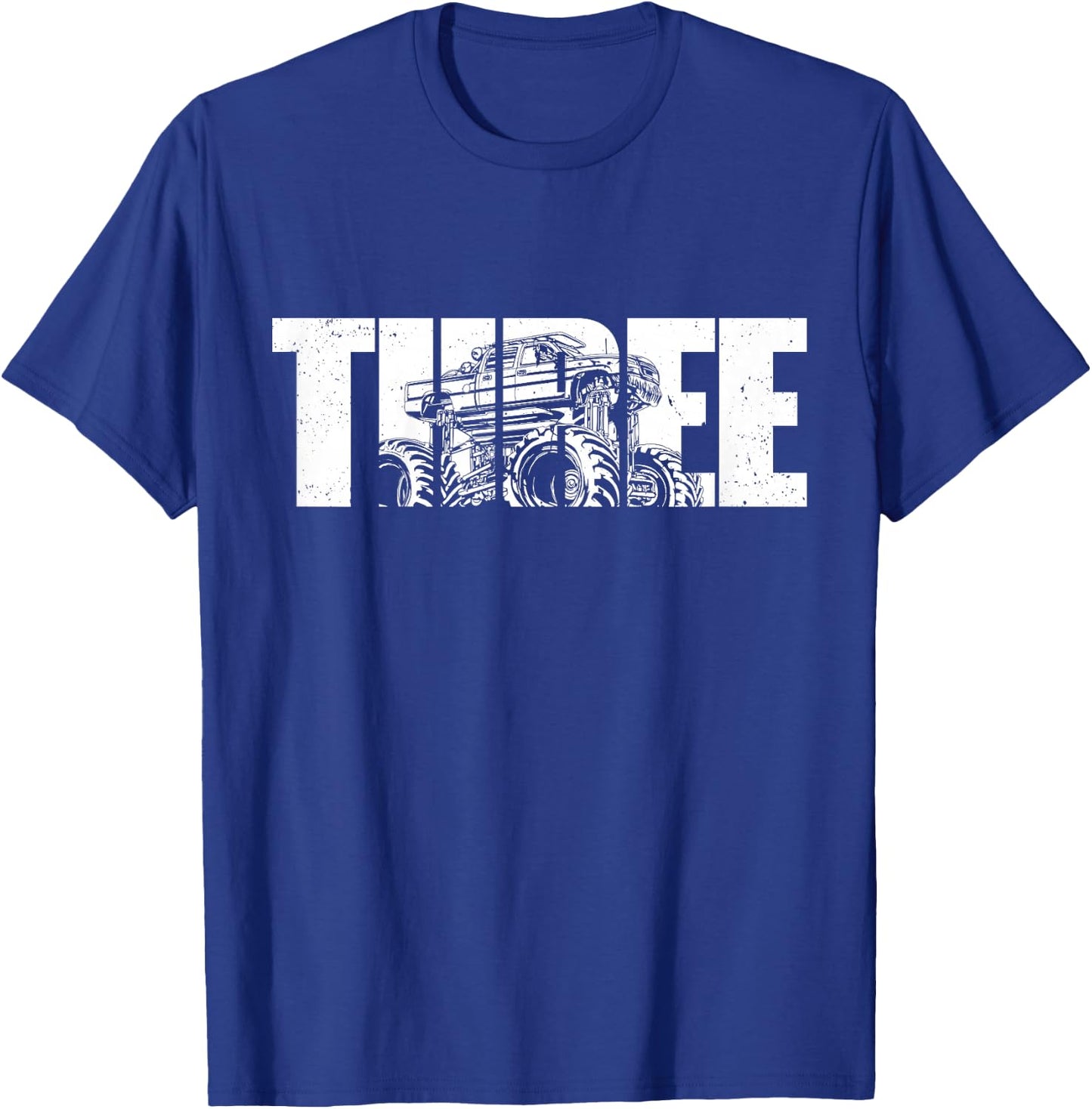 Kids 3 Year Old Shirt 3rd Birthday Monster Truck Boys Girls Kid T-Shirt - T-Shirt | Royal