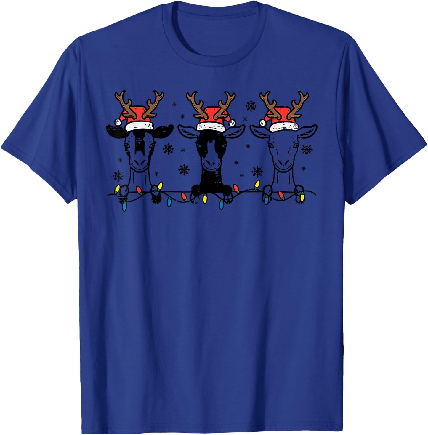 Christmas Goats Santa Xmas Farm Animal Farmer Men Women Kids T-Shirt - T-Shirt | Royal
