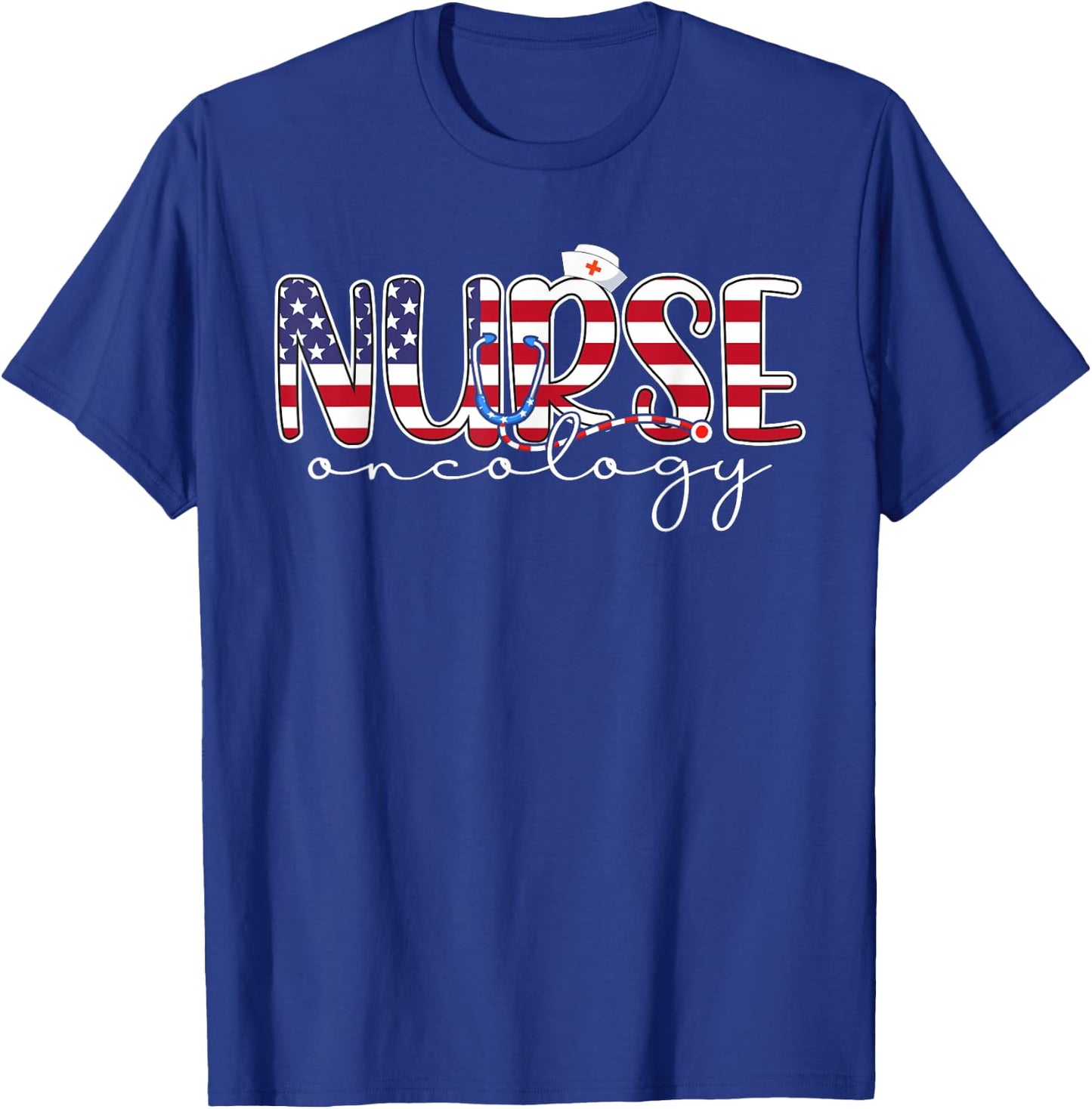 Oncology Nurse 4th Of July Us Flag Nurse Radiation Oncology Women Men T-Shirt - T-Shirt | Royal