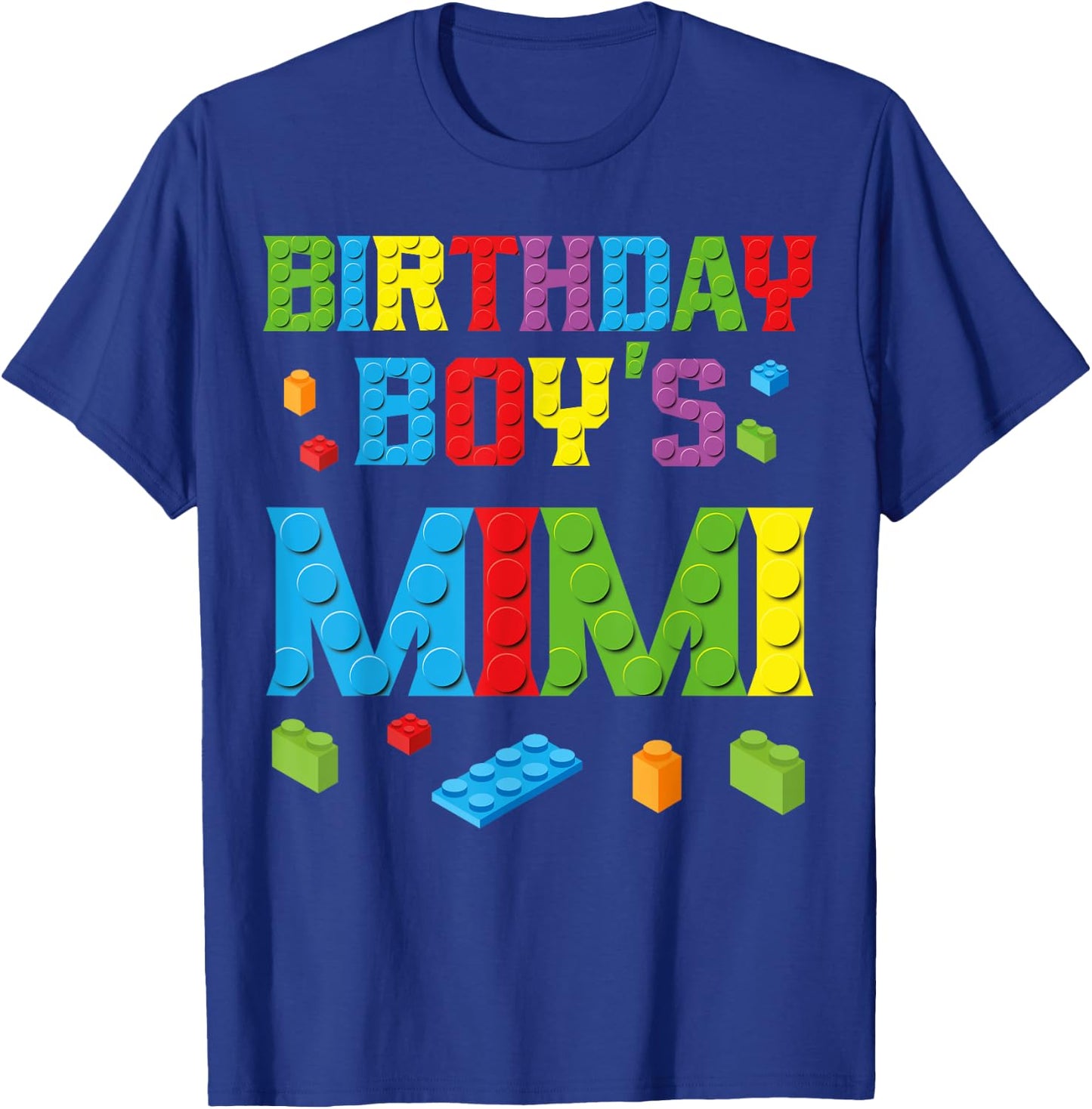 Master Builder Birthday Boy's Mimi Building Bricks Blocks T-Shirt - T-Shirt | Royal