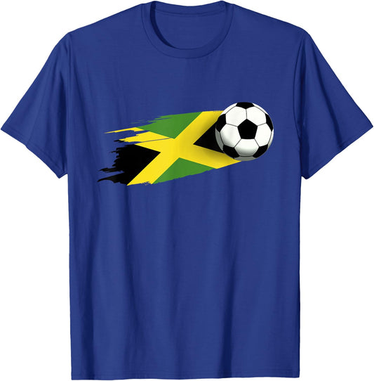 Jamaica Flag Jersey Jamaican Soccer Team Jamaican T-Shirt - T-Shirt | Royal
