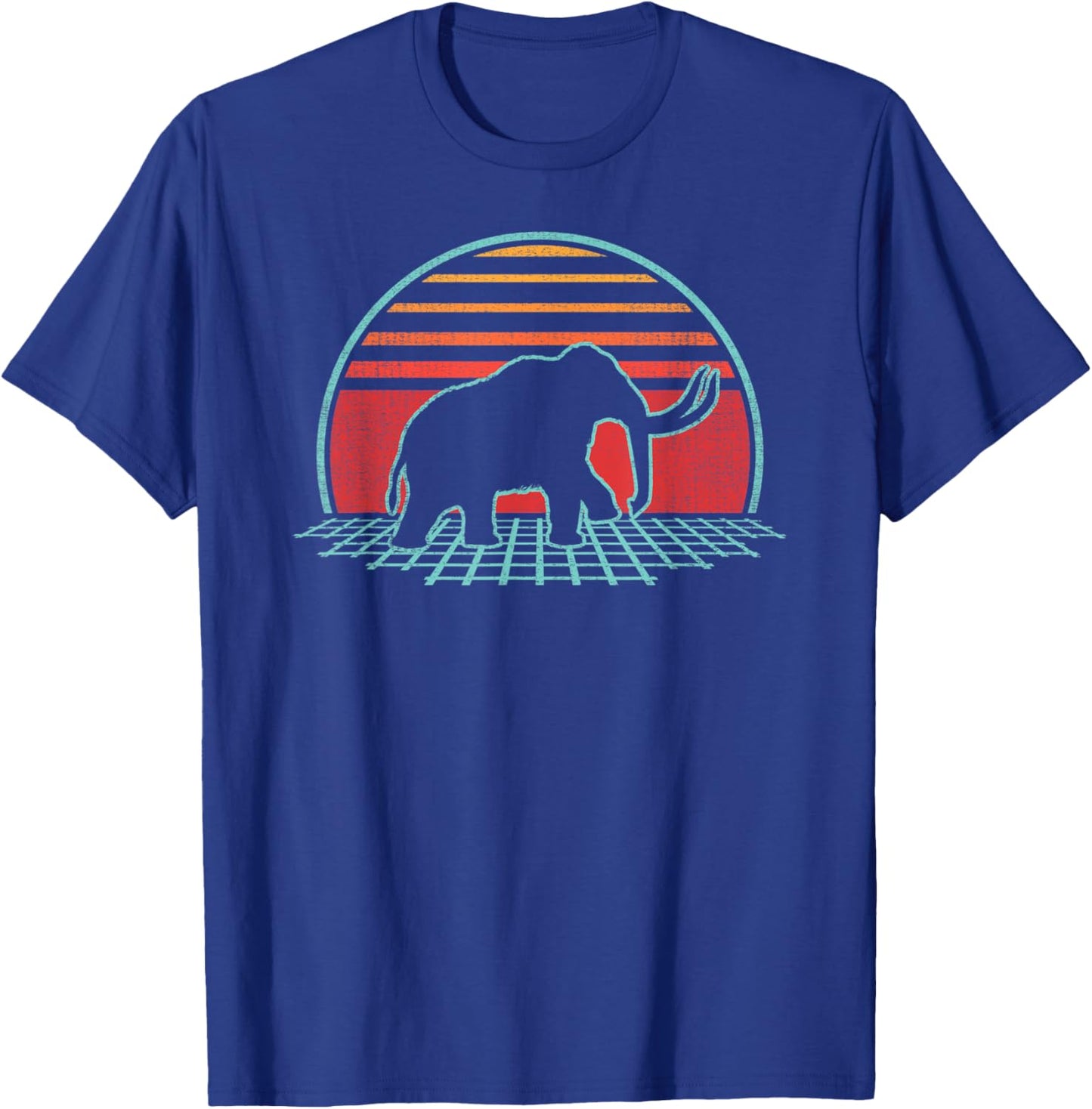 Woolly Mammoth Retro Vintage 80s Style T-Shirt - T-Shirt | Royal
