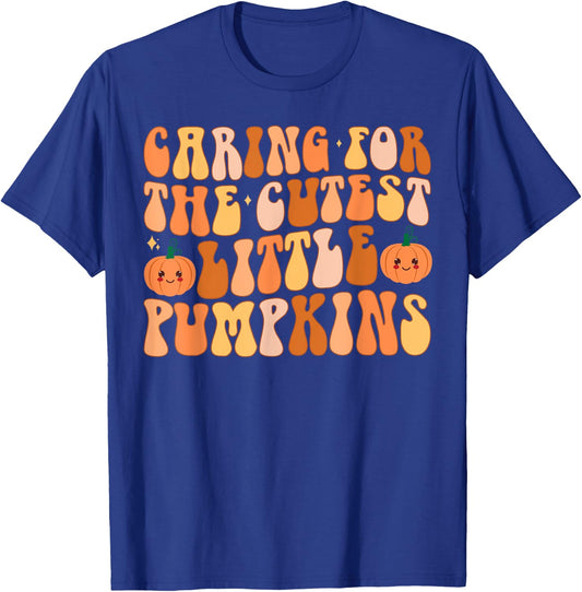 Caring For The Cutest Little Pumpkins NICU Nurse Halloween T-Shirt - T-Shirt | Royal