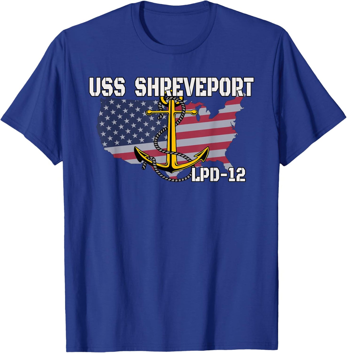 USS Shreveport LPD-12 Landing Platform Dock Veterans Father T-Shirt - T-Shirt | Royal