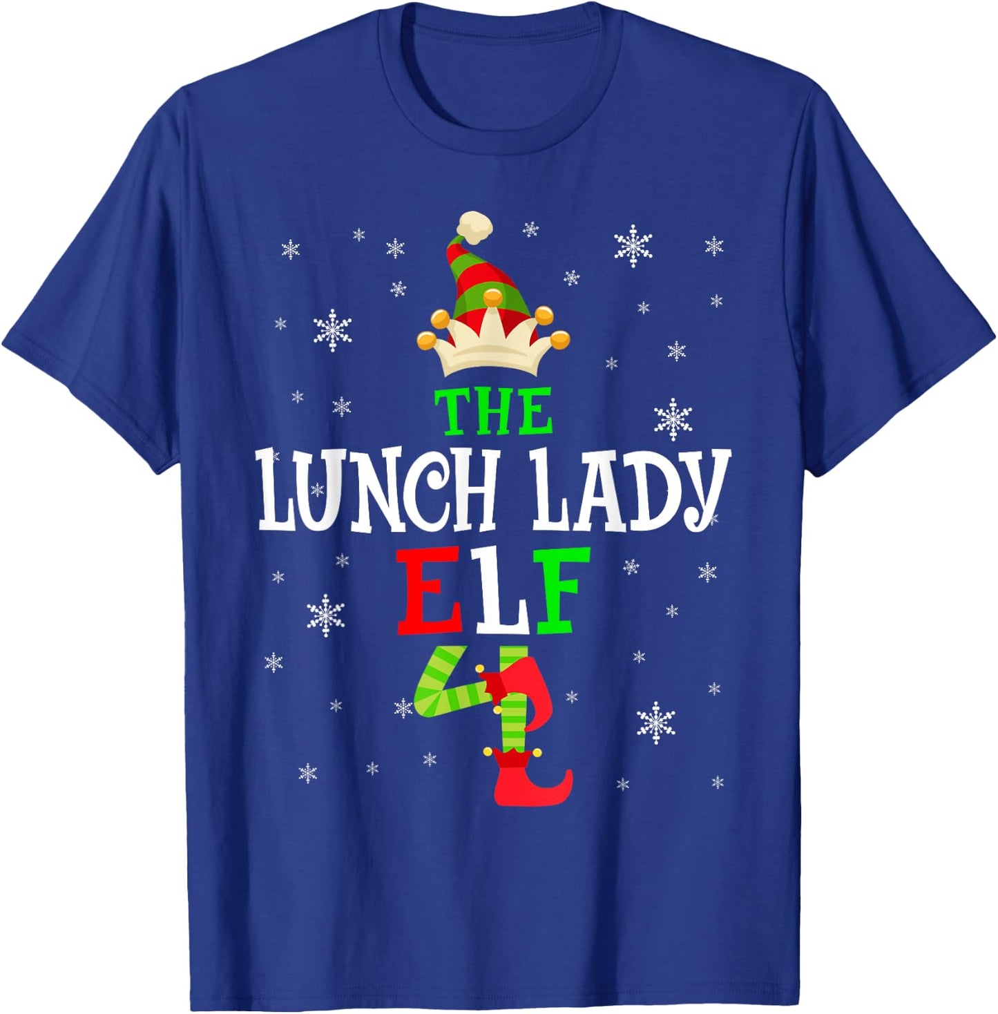 The Lunch Lady Elf Christmas Elf Party Matching Family Group T-Shirt - T-Shirt | Royal