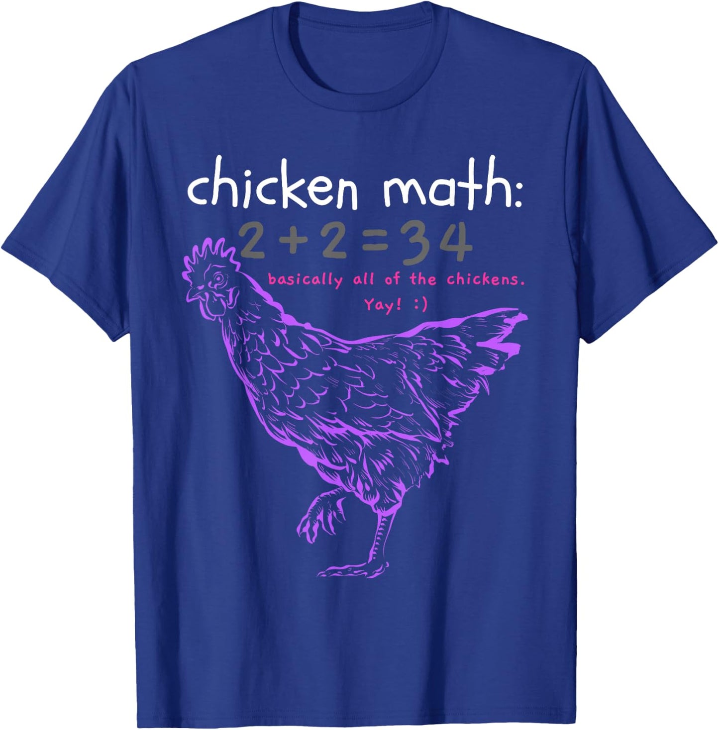 Funny Chicken Math T-Shirt - T-Shirt | Royal